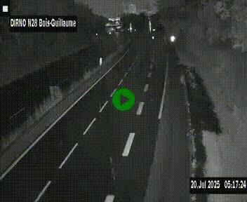 Webcam routière à hauteur de Bois-Guillaume en périphérie de Rouen. Vue orientée vers Rouen