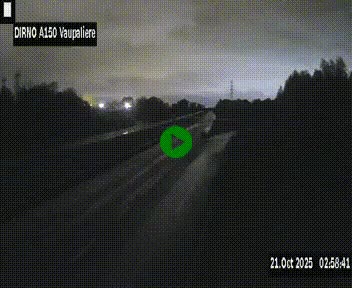 Webcam autoroute A150 à hauteur de La Vaupalière en périphérie de Rouen. Vue orientée vers Rouen