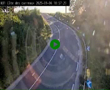 Webcam en haut de la Côte des Carreaux sur la N31 à Avesnes-en-Bray. Vue orientée vers Rouen