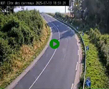 Webcam en haut de la Côte des Carreaux sur la N31 à Avesnes-en-Bray. Vue orientée vers Rouen