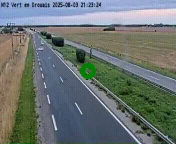 Webcam à hauteur de Vert-en-Drouais sur la N12, en périphérie de Dreux. Vue orientée vers Alençon