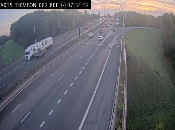 Caméra trafic Belgique - Thiméon - E42, jonction avec A54 (E420) direction La Louvière/Charleroi - BK 82.82