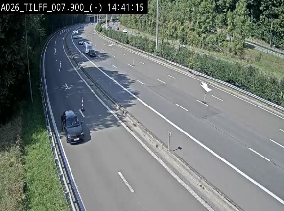 Webcam autoroute A26/E25 à Esneux, en Belgique en direction Luxembourg - BK 7.9