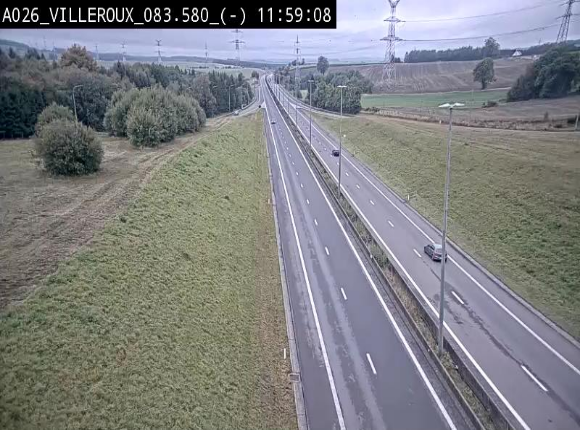 Webcam autoroute A26/E25 à hauteur de Vaux-sur-Sûre, à la jonction avec la N85 en direction de Liège - BK 83.6