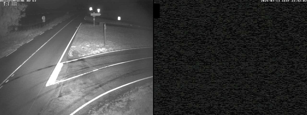 Webcam à Bellefontaine dans les Vosges à 552 mètres d'altitude sur la D63, à la jonction avec la D20A