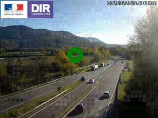Caméra trafic à Meylan sur la Rocade-Sud de Grenoble en direction d'Aix-en-Provence