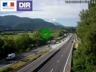 Caméra trafic à Meylan sur la Rocade-Sud de Grenoble en direction d'Aix-en-Provence