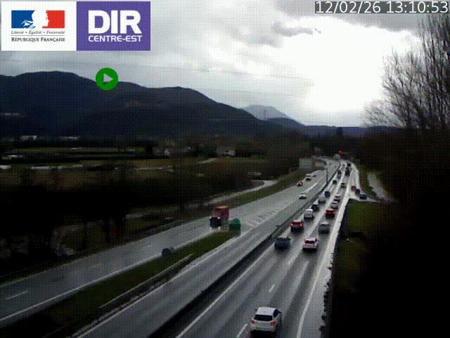 Caméra trafic à Meylan sur la Rocade-Sud de Grenoble en direction d'Aix-en-Provence