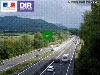 Caméra trafic à Meylan sur la Rocade-Sud de Grenoble en direction d'Aix-en-Provence