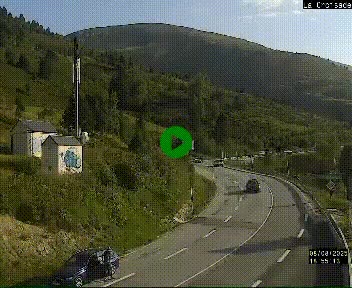 Webcam au carrefour de la croisade, à la jonction entre la N22 et la N320, avant le poste de douane franco-andorrane. Webcam à 1790 mètres d'altitude