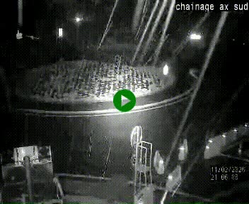 Webcam au nord d'Ax-les-Thermes au niveau de l'aire de chaînage de la N20. Vue orientée vers les Pyrénées, en direction de Pas de la Case