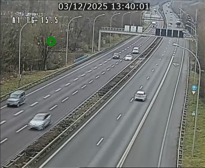 Traffic live webcam Luxembourg Munsbach - A1 direction Luxembourg - BK 15.5