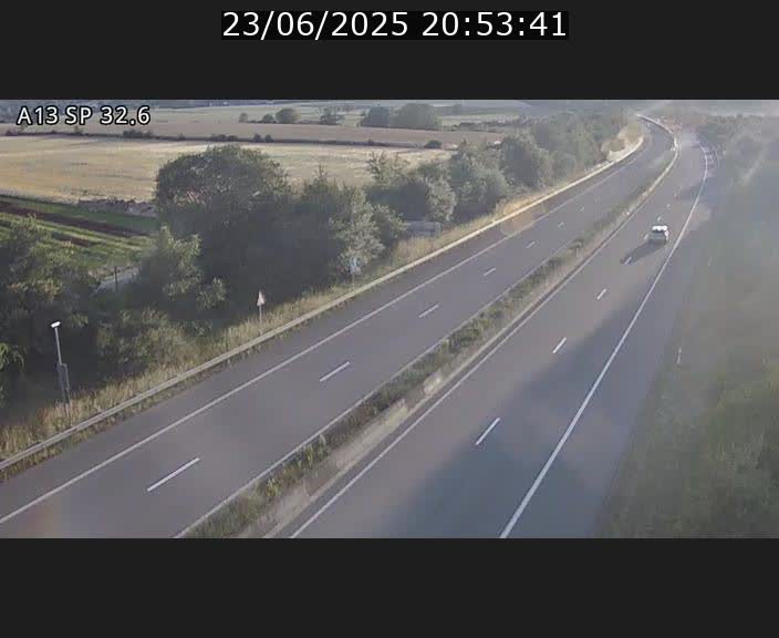 Webcam info trafic A13 à hauteur de Mondorf-les-bains. Vue orientée vers Altwies