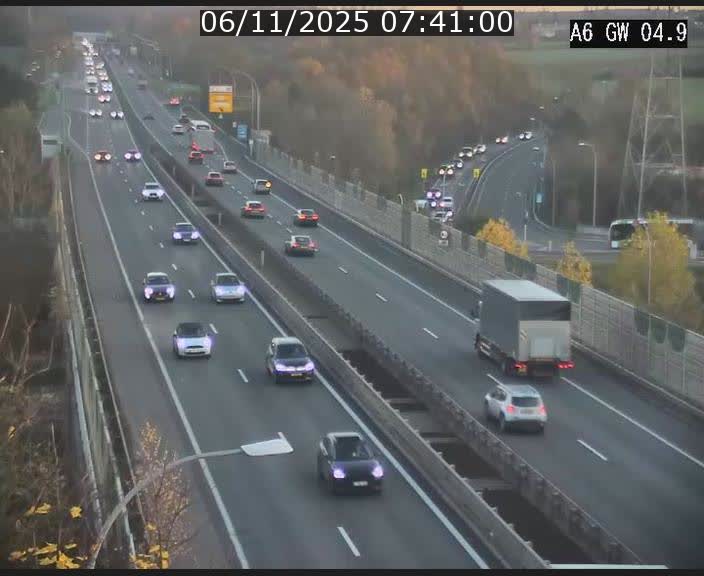 Traffic live webcam Luxembourg Croix de Cessange - A6 - BK 4.9 - direction Belgique