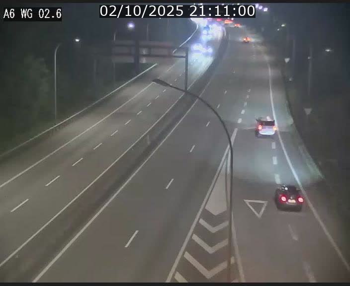 Traffic live webcam Luxembourg Croix de Cessange - A6 - BK 2.6 - direction France/Allemagne