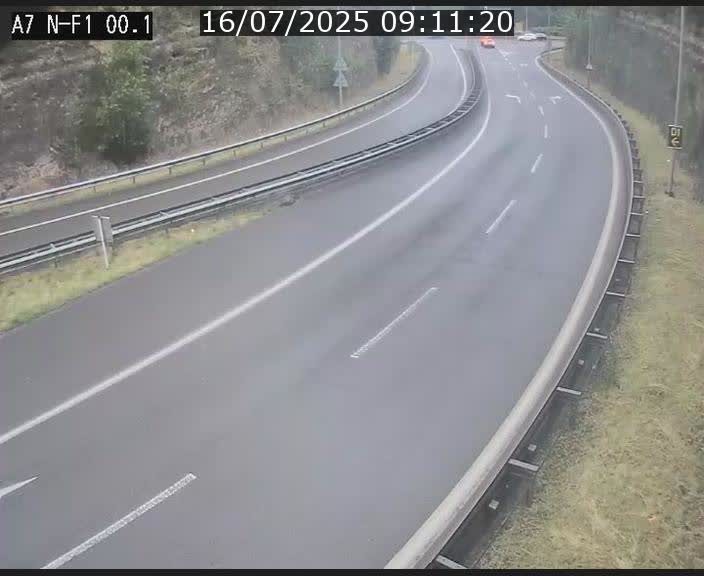Webcam autoroute Luxembourg A7 située dans la sortie 1 Waldhof, vers la N11, avant le Tunnel Stafelter