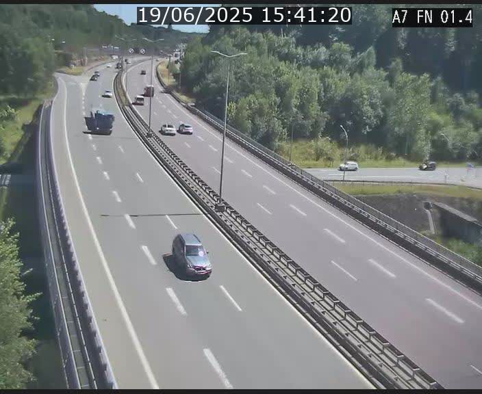 Caméra autoroute Luxembourg A7 - Tunnel Stafelter - direction Echangeur Grünewald