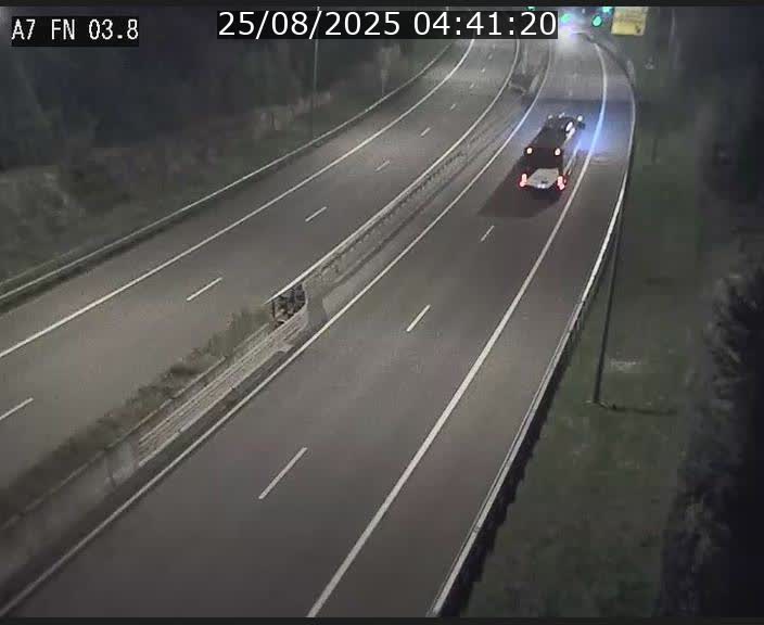 Caméra autoroute Luxembourg A7 - Passage à gibier Rëngelbour - direction Tunnel Stafelter
