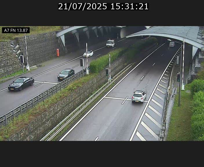 Caméra trafic Luxembourg - A7, Tunnel Gousselerbierg, entrée nord, direction Lorentzweiler