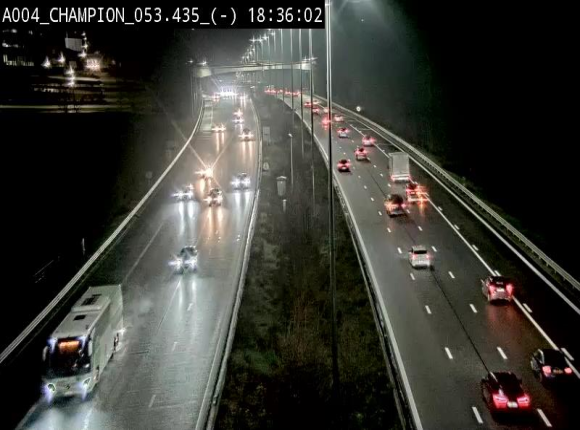 Webcam E411 à Champion, à proximité de Namur. Vue orientée vers Bruxelles