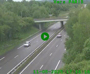 Caméra routière sur l'autoroute A20 au nord de Limoges, à la jonction avec la N520. Vue orientée vers Paris
