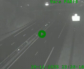 Caméra routière sur l'autoroute A20 au nord de Limoges, à la jonction avec la N520. Vue orientée vers Paris