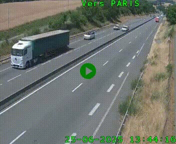 Caméra routière sur l'autoroute A20 à Saint-Hilaire-Bonneval, au sud de Limoges. Vue orientée vers Paris