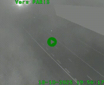 Caméra routière sur l'autoroute A20 à Saint-Pardoux-l'Ortigier, à la jonction avec l'A89. Vue orientée vers Paris
