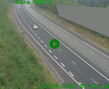 Caméra routière sur l'autoroute A20 à Saint-Pardoux-l'Ortigier, à la jonction avec l'A89. Vue orientée vers Paris