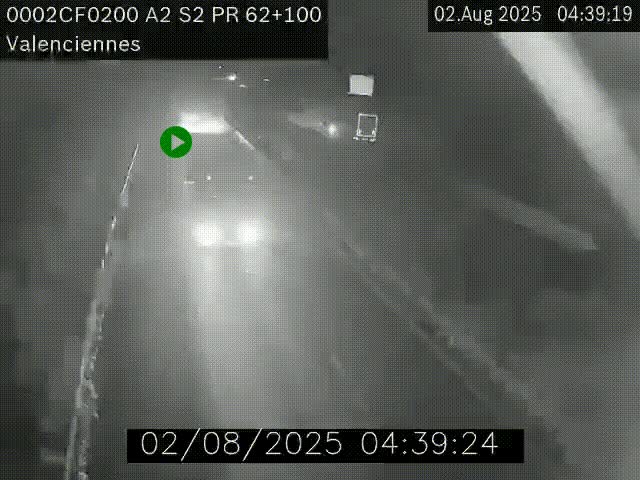 Webcam autoroute A2 à Valenciennes. Vue orientée vers Maubeuge et Mons (Belgique)