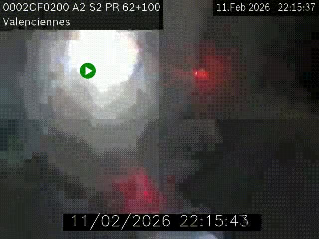 Webcam autoroute A2 à Valenciennes. Vue orientée vers Maubeuge et Mons (Belgique)