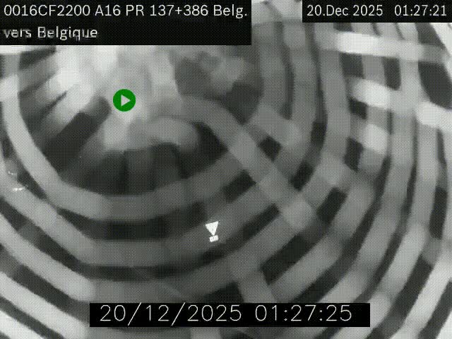 Webcam à la frontière franco-belge au niveau de Bray-Dunes/De-Panne sur l'autoroute A16. Vue orientée vers la Belgique