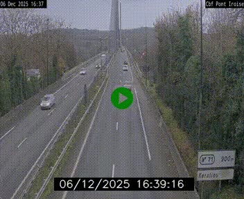 Webcam sur la N165 après le Pont de l'Iroise, à l'entrée de Brest