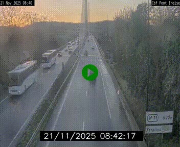 Webcam sur la N165 après le Pont de l'Iroise, à l'entrée de Brest