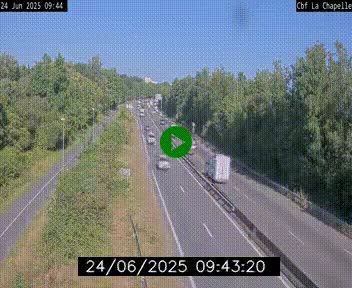 Webcam sur le périphérique de Nantes (N844) à hauteur de Porte de la Chapelle, au nord de la ville