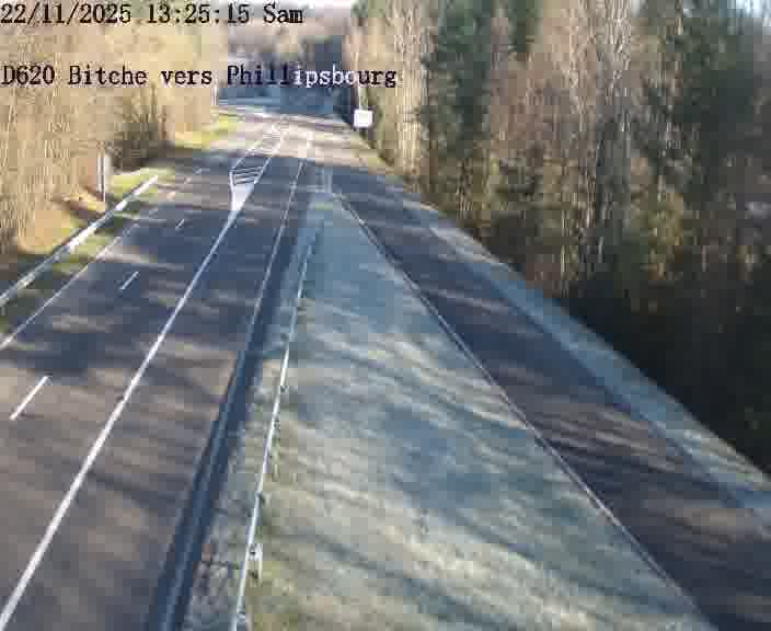 Webcam sur la D620, sur le contournement de Bitche. Vue orientée vers Philippsbourg