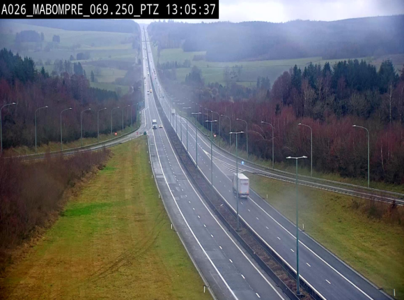 Webcam E25 (A26) à Mabompré. Vue orientée vers Liège