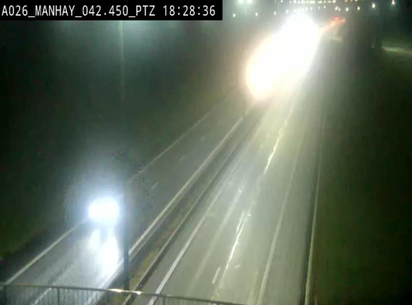 Webcam autoroute A26/E25 à hauteur de Manhay, à la jonction avec la N651 en direction de Liège - BK 42.4