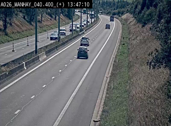 Webcam autoroute A26/E25 à hauteur de Manhay, avant la jonction avec la N651 en direction de Luxembourg - BK 40.4