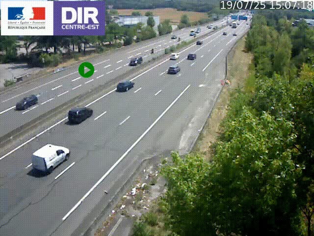 Caméra de circulation à Saint-Priest à la jonction entre l'A43 et l'A46 en direction de Marseille