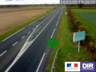 Webcam routière sur la RN7 à hauteur de Toulon-sur-Allier, entre Moulins et Vichy