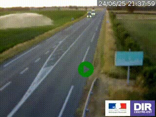 Webcam routière sur la RN7 à hauteur de Toulon-sur-Allier, entre Moulins et Vichy