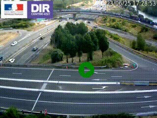 Webcam traffic à Grenoble-sud sur l'autoroute A480. Vue orientée vers l'entrée et la sortie de Grenoble