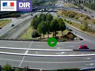 Webcam traffic à Grenoble-sud sur l'autoroute A480. Vue orientée vers l'entrée et la sortie de Grenoble