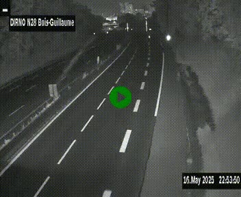 Webcam routière à hauteur de Bois-Guillaume en périphérie de Rouen. Vue orientée vers Rouen
