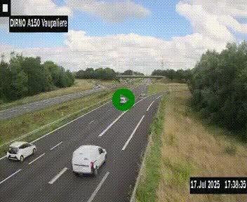 Webcam autoroute A150 à hauteur de La Vaupalière en périphérie de Rouen. Vue orientée vers Rouen