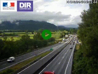 Caméra trafic à Meylan sur la Rocade-Sud de Grenoble en direction d'Aix-en-Provence