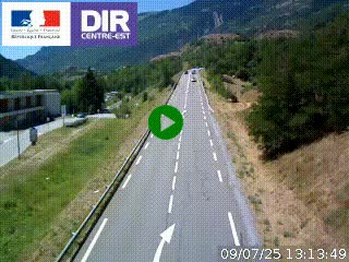 Web cam sur la N90 à Aime, en provenance de Bourg-Saint-Maurice et en direction d'Albertville
