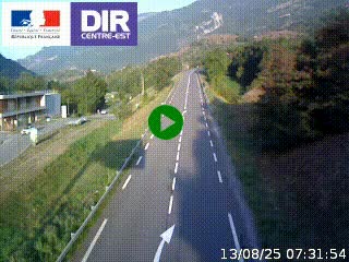 Web cam sur la N90 à Aime, en provenance de Bourg-Saint-Maurice et en direction d'Albertville