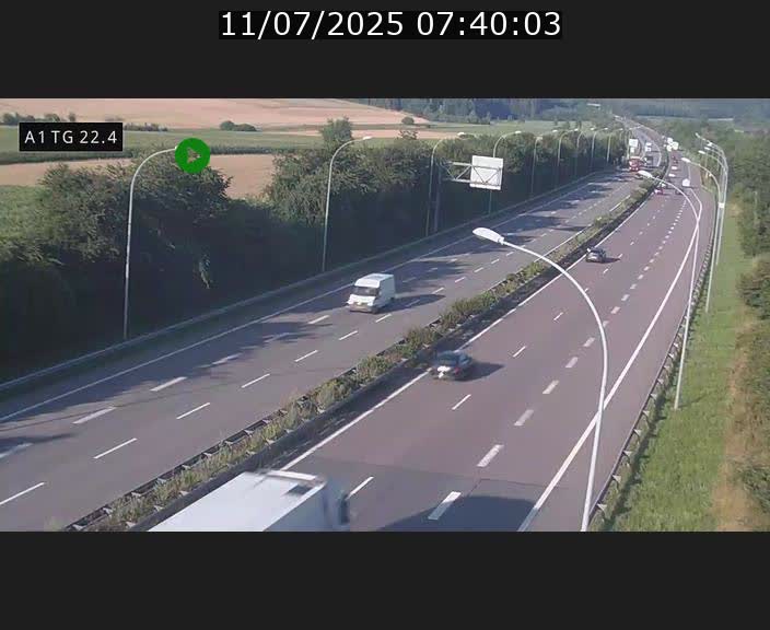 Traffic live webcam Luxembourg Flaxweiler - A1 direction Luxembourg - BK 22.4